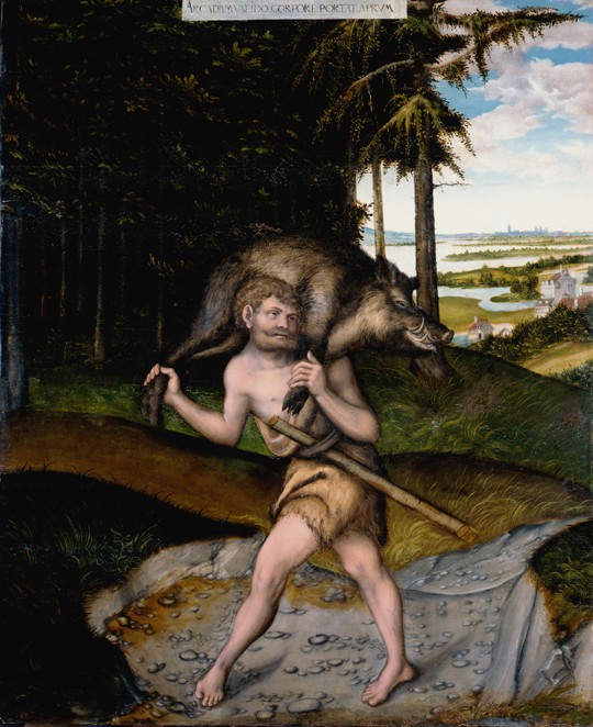 Heracles and the Erymanthian Boar (From The Labours of Hercules) à Lucas Cranach l'Ancien
