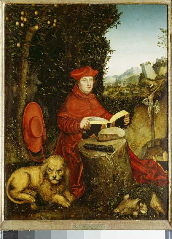 Saint Jérôme, lisant dans le paysage. à Lucas Cranach l'Ancien