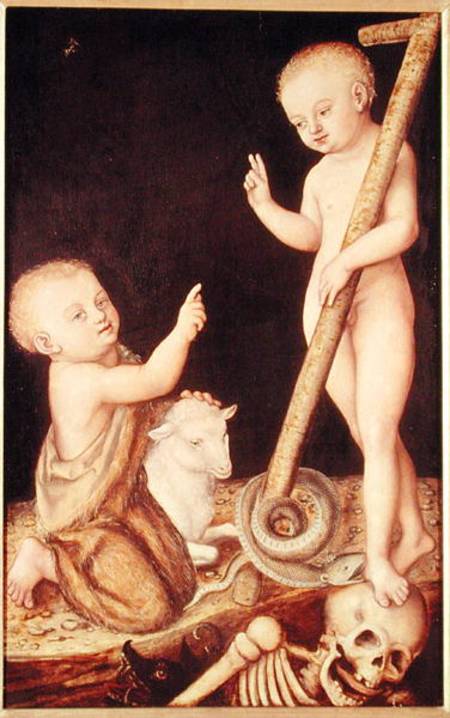 The Infant Christ Triumphing over Death and the Infant St. John the Baptist à Lucas Cranach l'Ancien