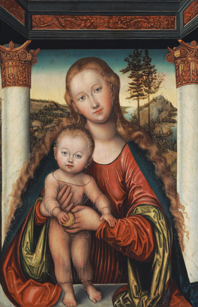 La jeune femme avec l'enfant (Madonne Polenska) à Lucas Cranach l'Ancien