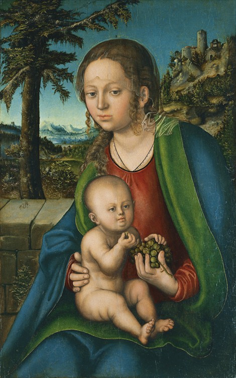 The Virgin with Child with a Bunch Grapes à Lucas Cranach l'Ancien