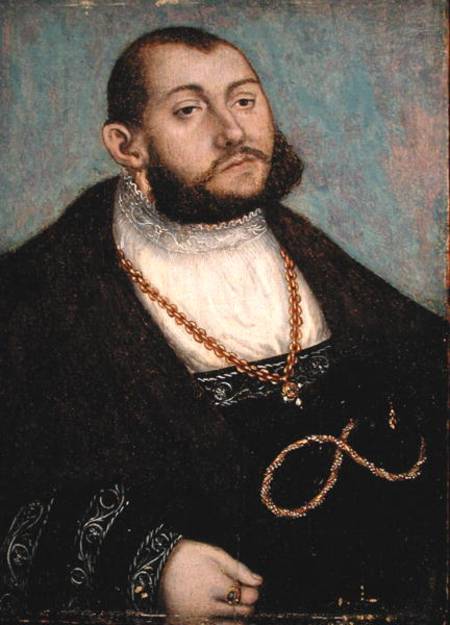 Portrait of Elector Johann Friedrich the Magnanimous (1503-53) of Saxony à Lucas Cranach l'Ancien