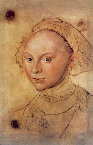 Sybille of Cleves (crayon & w/c) à Lucas Cranach l'Ancien