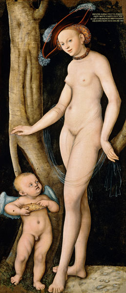 Venus et Cupido avec un honigwabe de miel à Lucas Cranach l'Ancien