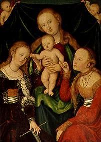 les fiançailles de Sainte Catherine. à Lucas Cranach l'Ancien