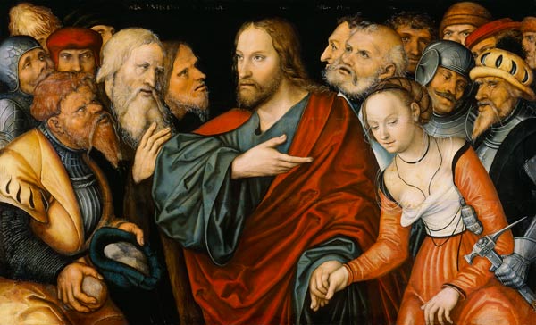 Le Christ et la femme adultère à Lucas Cranach le Jeune