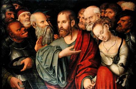 Christ and the Woman taken in Aultery à Lucas Cranach le Jeune