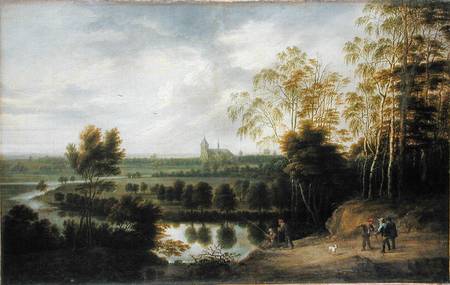 Landscape with Fisherman à Lucas Uden