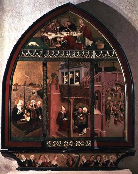 The Tiefenbronn Altarpiece (closed) 1432 (tempera & oil on parchment & panel) à Lucas um Moser