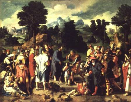 The Healing of the Blind Man of Jericho, central panel of triptych à Lucas van Leyden