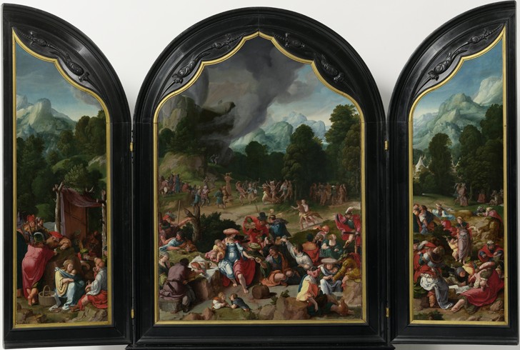 Triptych with the Adoration of the Golden Calf à Lucas van Leyden