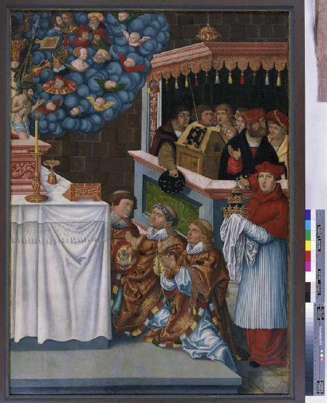 Die Messe des Heiligen Gregor à Lucas (Schule) Cranach le Jeune (école et cercle)