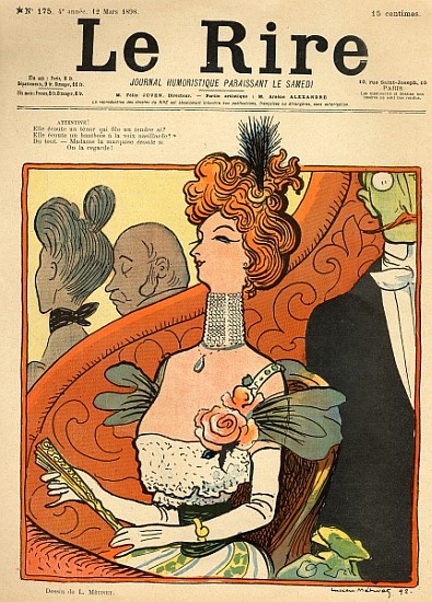 Caricature of a French Marquise, from the front cover of ''Le Rire'', 12th March 1898 à Lucien Métivet