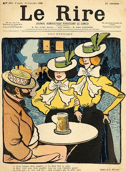 Half-sisters, from the front cover of ''Le Rire'', 10th September 1898 à Lucien Métivet