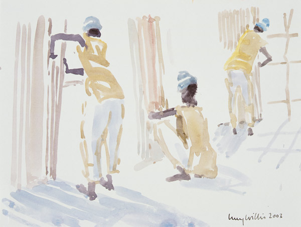 The Bamboo Fence, Senegal, 2003 (w/c on paper)  à Lucy Willis