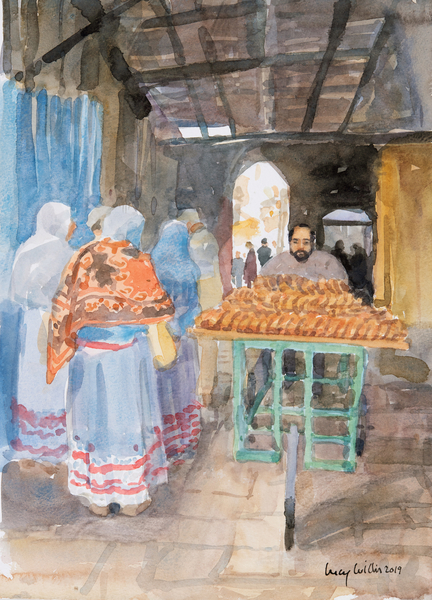 Bagel Seller in the Old City, Jerusalem à Lucy Willis