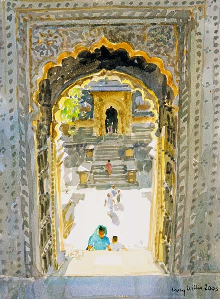The Maheshwar Temple, 2003 (w/c on paper)  à Lucy Willis