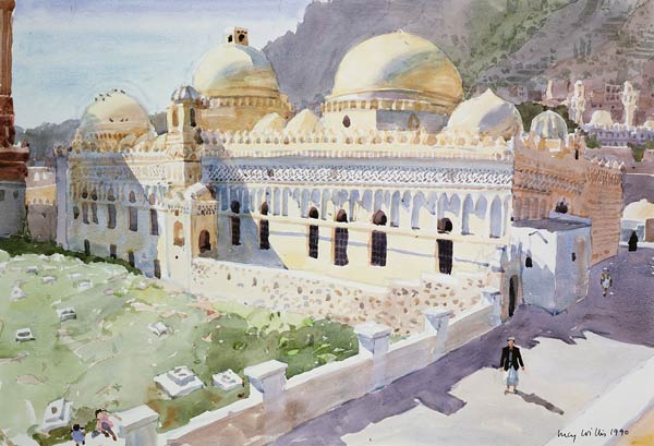Mosque, Taiz, Yemen, 1990 (w/c on paper)  à Lucy Willis