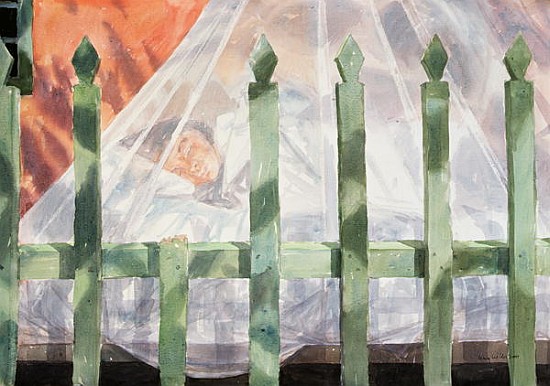 Sleeping in the Garden, Greece I, 2001 (w/c on paper)  à Lucy Willis