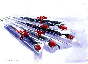 Wrapped Roses, 1987 (w/c on paper) 