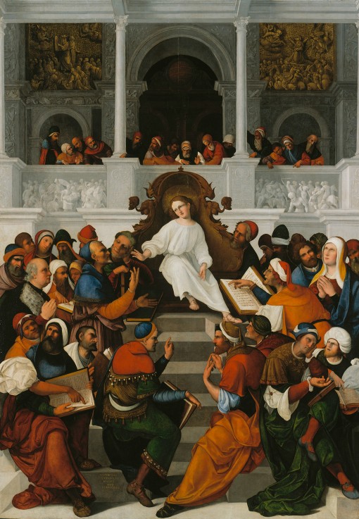 The Twelve-Year-Old Jesus Teaching in the Temple à Ludovico Mazzolino