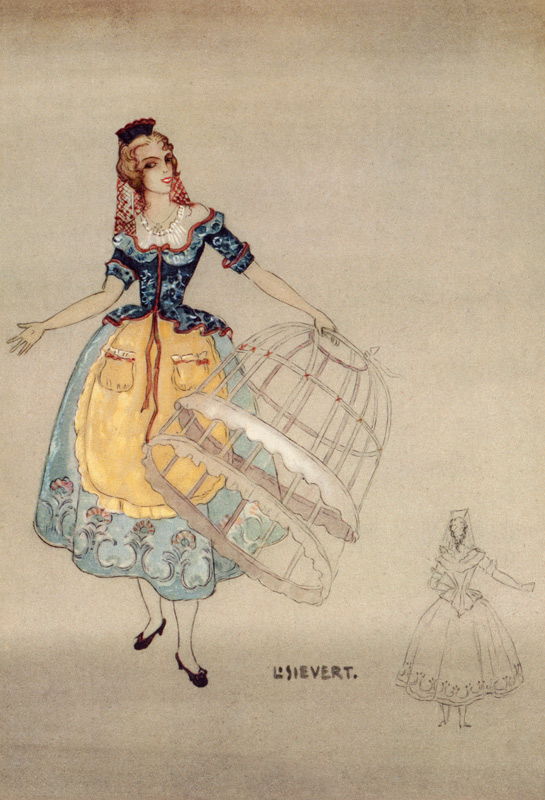 Costume Design for the opera ''The Marriage of Figaro'', by Wolfgang Amadeus Mozart (1756-91) à Ludovico Sievert