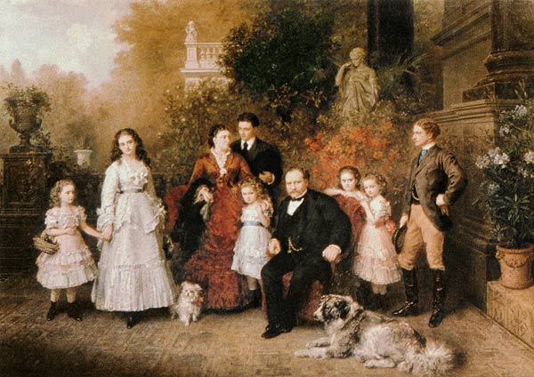 Family of the Businessman B. H. Strousberg à Ludwig Knaus