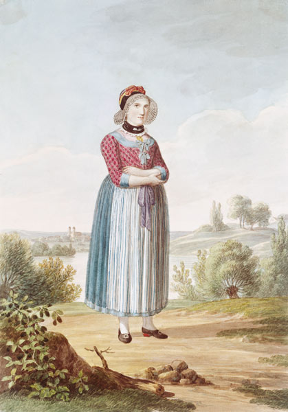 étude de costume : Femme de Vohburg, Danube. à Ludwig Neureuther