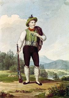 étude de costume : tirailleur de Miesbach