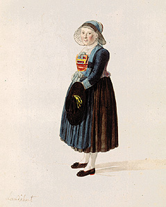 étude de costume : femme au chapeau national. à Ludwig Neureuther
