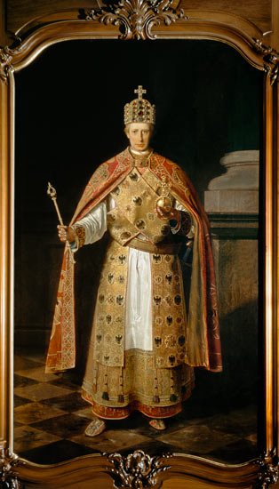 Francis II Holy Roman Emperor (1768-1835) wearing the Imperial insignia à Ludwig or Louis Streitenfeld
