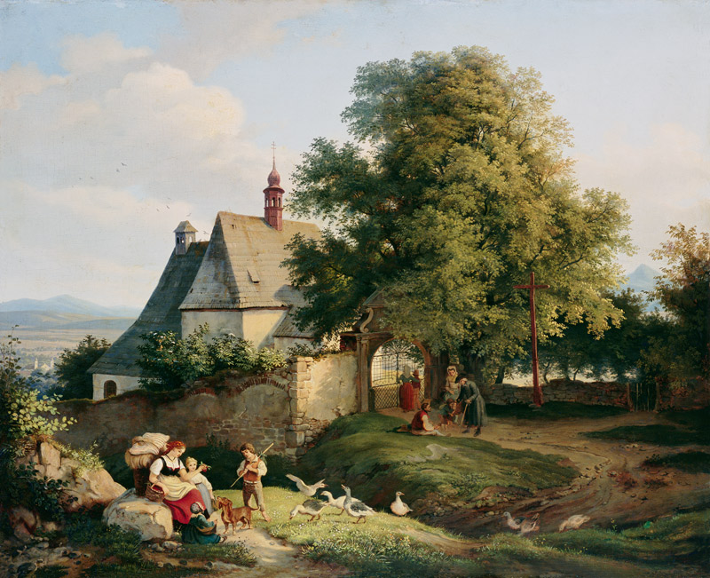 l'église près de Graupen en Bohême à Ludwig Richter