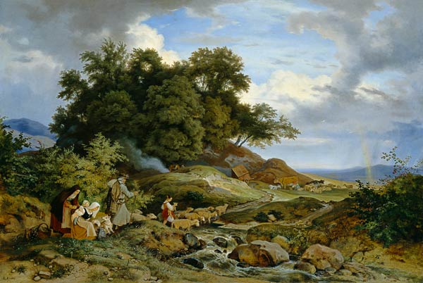 Paysage de berger en Bohême. à Ludwig Richter