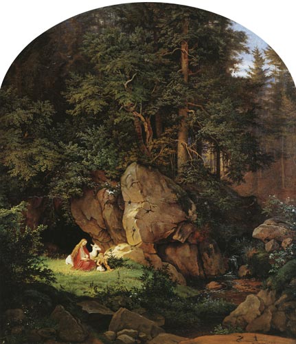 Genoveva in the Wood Clearing à Ludwig Richter