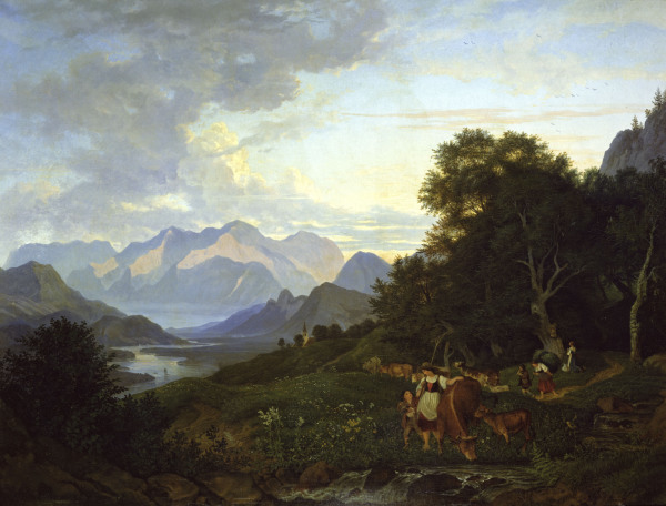 L.Richter, Salzburg landscape /1830 à Ludwig Richter
