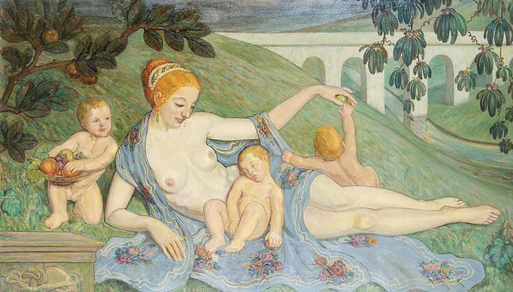 Liegende Venus mit Putten à Ludwig von Hofmann