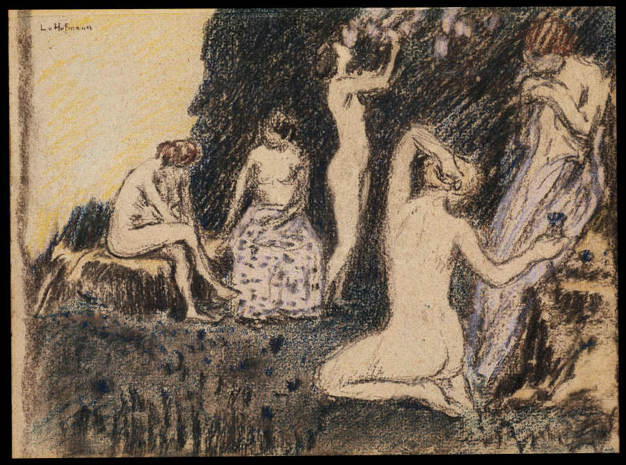 Landschaft mit fünf nackten Frauen à Ludwig von Hofmann