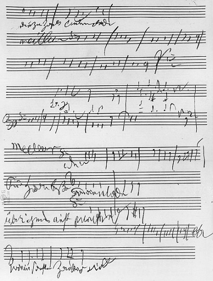 Handwritten musical score (ink on paper) à Ludwig van Beethoven