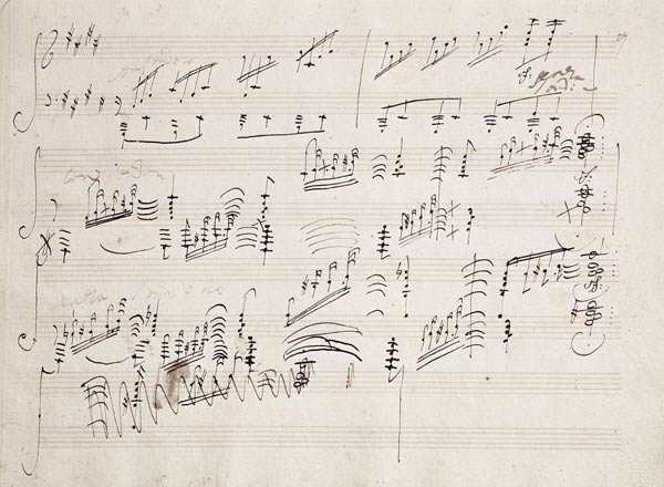 Score sheet of ''Moonlight Sonata'' à Ludwig van Beethoven