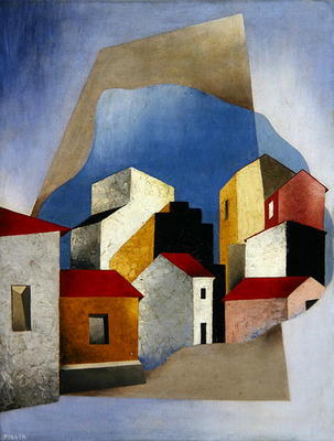 Houses at Lerici, 1932-33 (oil on canvas) à Luigi Colombo Fillia