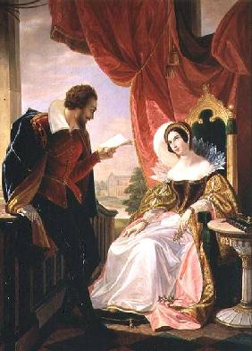 Torquato Tasso reading a poem to Leonora d'Este