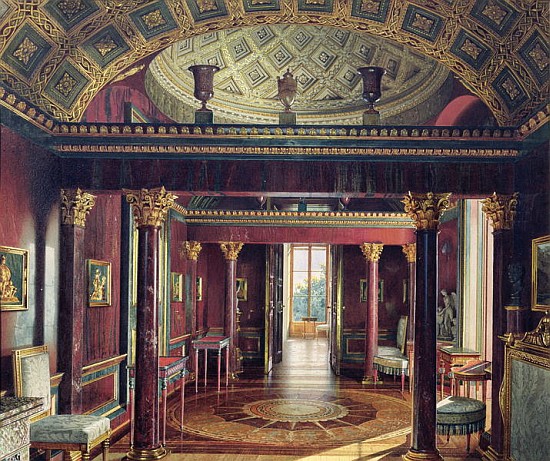 The Agate Room in the Catherine Palace at Tsarskoye Selo, 1859 (w/c & white colour on paper) à Luigi (Ludwig Osipovich) Premazzi