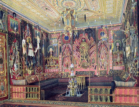The Arabian Hall in the Catherine Palace at Tsarskoye Selo, c.1850 (w/c & white colour on paper) à Luigi (Ludwig Osipovich) Premazzi