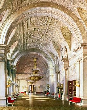 View of the White Hall in the Winter Palace in St. Petersburg