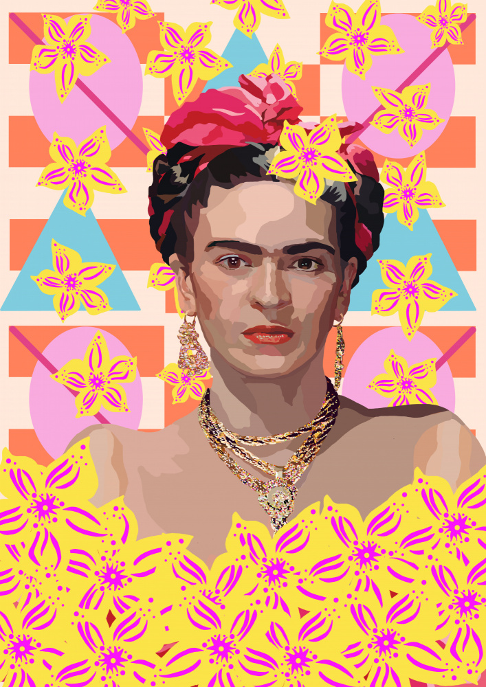 Frida with flowers à Lynnda Rakos