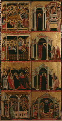 Tryptic of the Virgin, right and left panels (see also 279476 and 279477) (oil on panel) à Maestro di Cesi