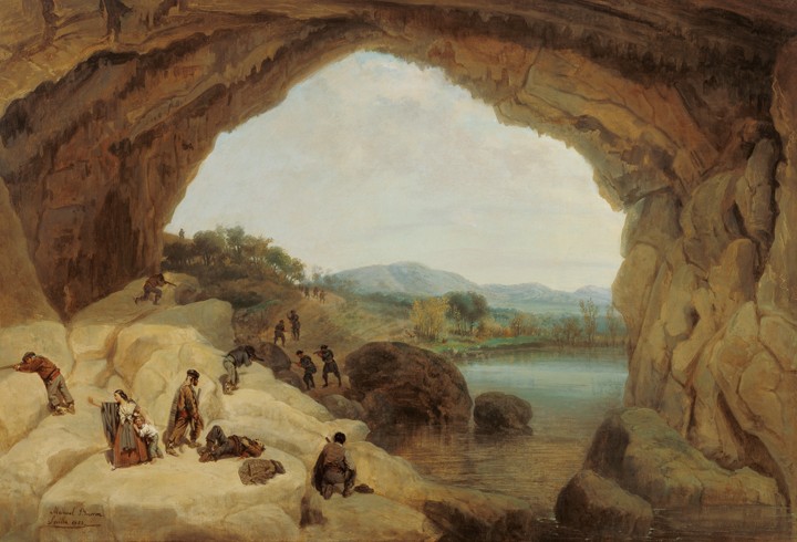 Ambushing a Group of Bandits at the Cueva del Gato à Manuel Barron y Carrillo