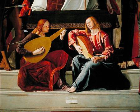 The angel musicians, from the altarpiece of Saint Ambrose à Marco Vivarini