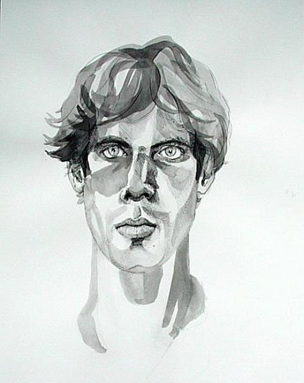 Self-Portrait, 2000 (pen, ink & watercolour)  à Marcus  Morrell