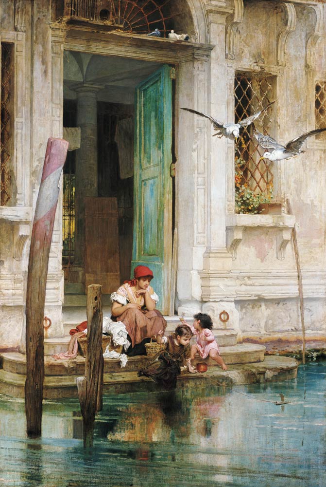 By the Canal, Venice à Marcus Stone